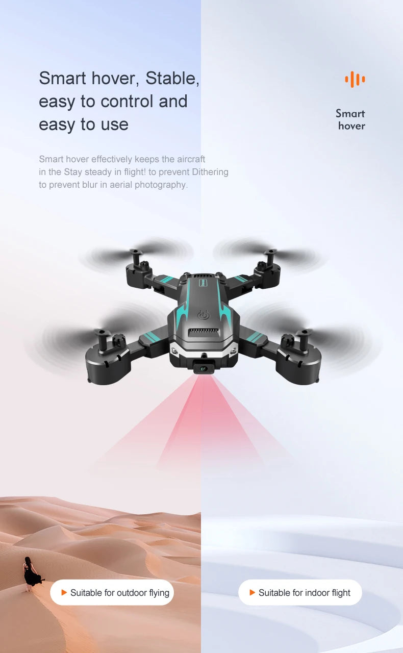 KBDFA G6 Pro GPS Drone, Hover mode ensures stable flight for clear aerial photos indoors and outdoors.