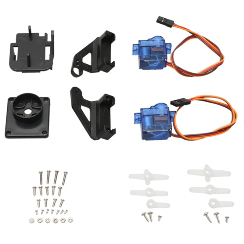 1Set Dual Axle Servo Gimbal Anti-Vibration Camera Platform Mount PTZ Pan/Tilt with 2PCS 9G Servo for FPV Drone Assembly Parts 13 1Set Dual Axle Servo Gimbal, gimbal is in bulk, you need to assemble it yourself .