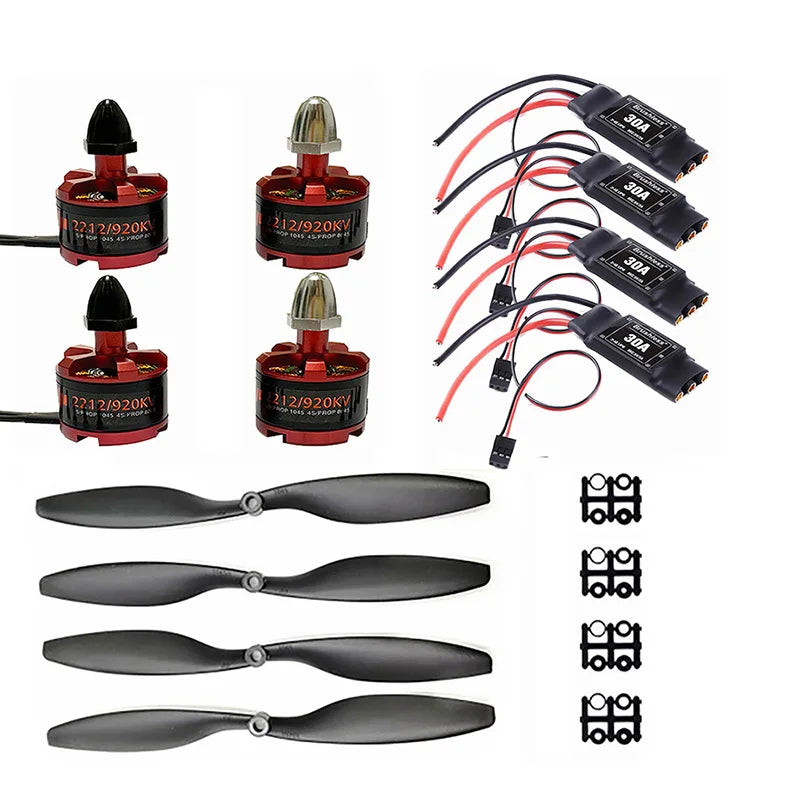 2212 920KV CW CCW Brushless Motor & 30A ESC Brushless with 3.5mm banana head for F450 F550 Multicopter 16 8KHz PWM control with speed control curve