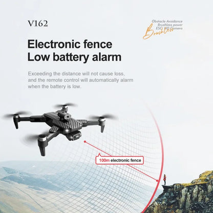 V162 Drone, Electronic fence Low battery alarm Exceeding the distance will not cause loss