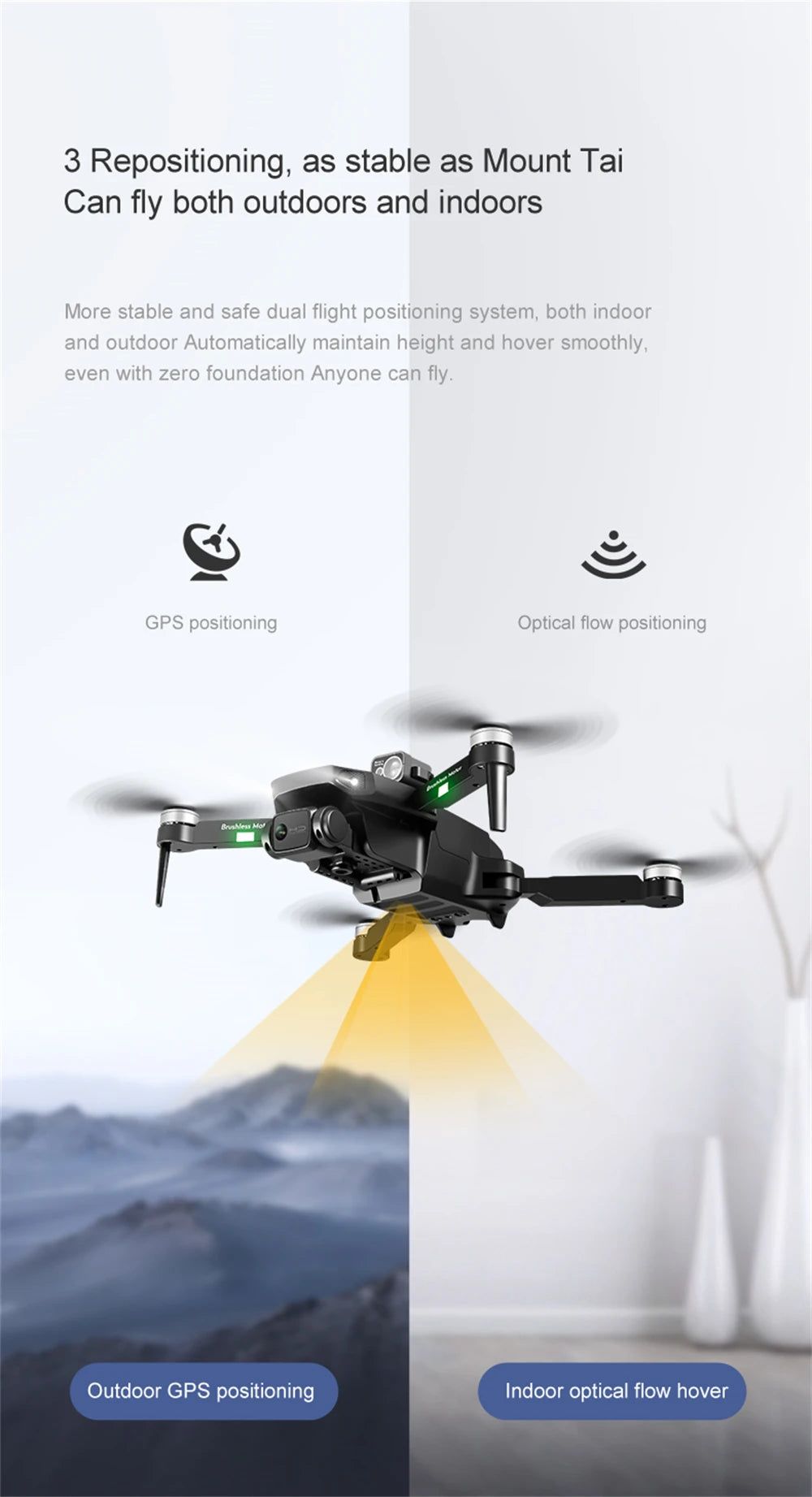 RG101 MAX Drone, 3 Repositioning, as stable as Mount Tai Can fly both outdoors and indoors More stable