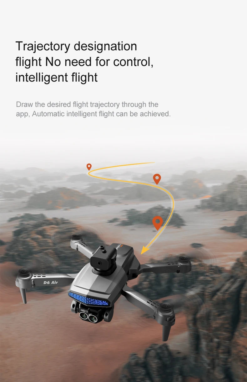D6 Drone - 8K Professional Dual Camera, d6 drone, intelligent flight draw the desired flight trajectory through the app . d