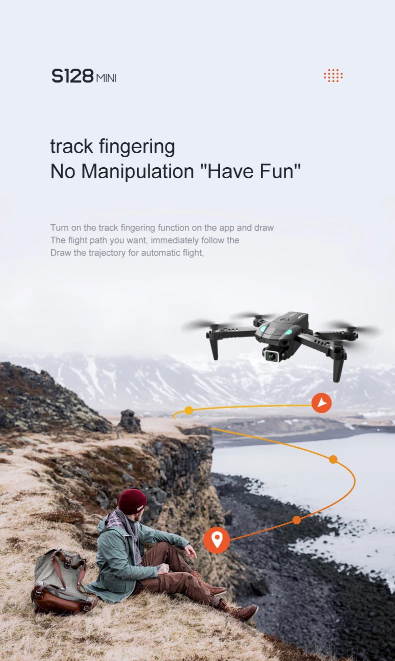 XYRC S128 Mini Drone, turn on the track fingering function on the app and draw the flight