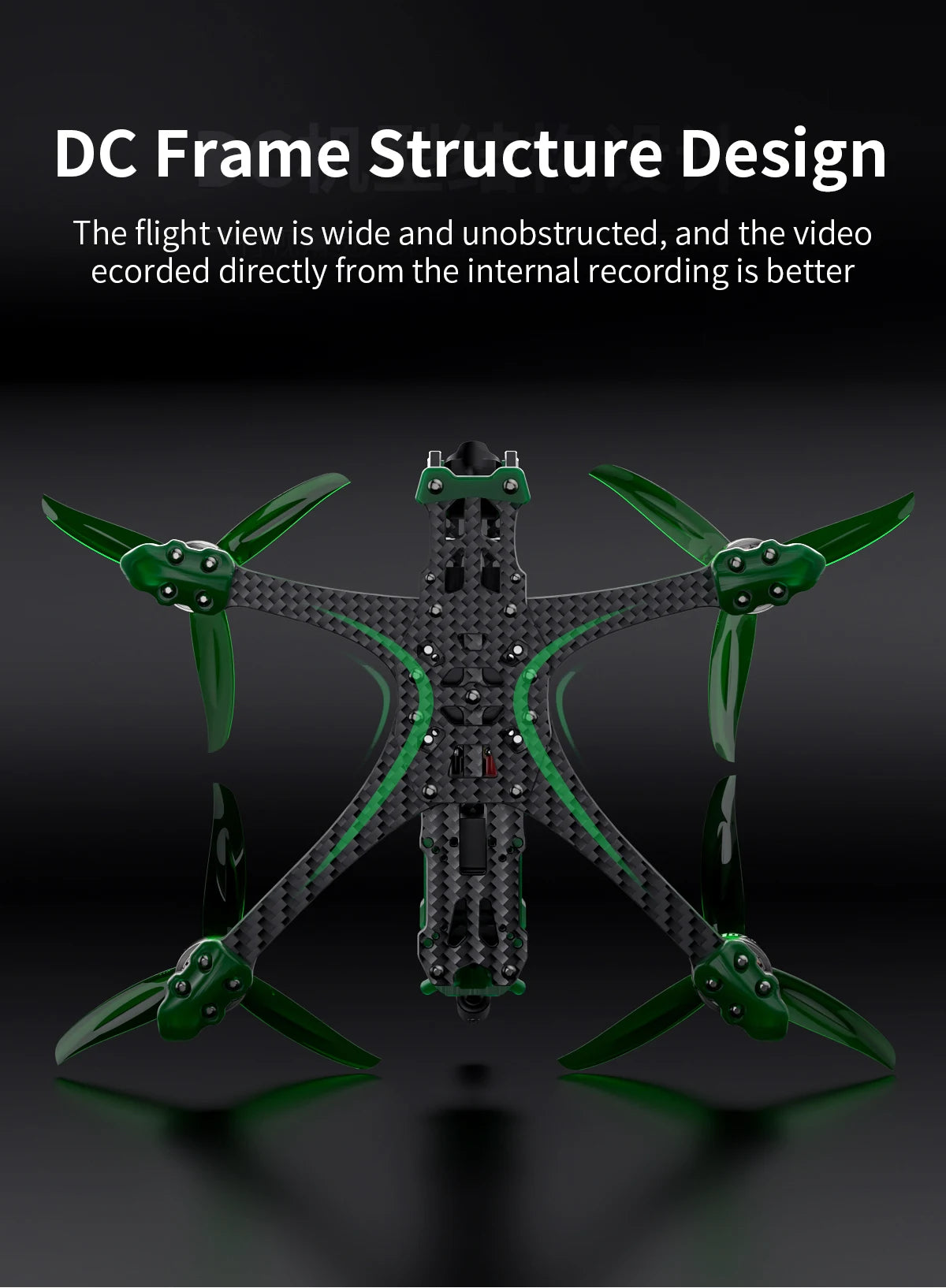 GEPRC MARK5 C HD O3 Freestyle FPV, DC Frame Structure Design The flight view is wide and unobstructed, and the video