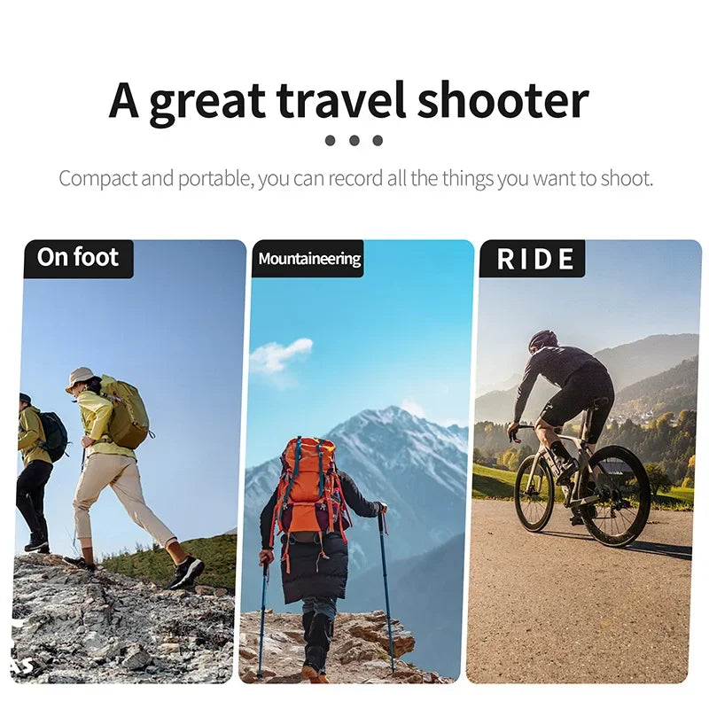 Compact travel shooter for hiking, climbing, cycling