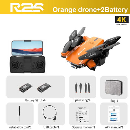 R2S Drone, RZS Orange drone+2Battery_ 4K Dual