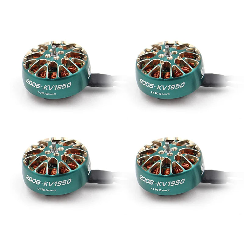 SPARKHOBBY XSPEED 2006 1950KV brushless motor for 3.5-inch Cinewhoop FPV drone, with 1.5mm shaft and 4-6S compatibility.