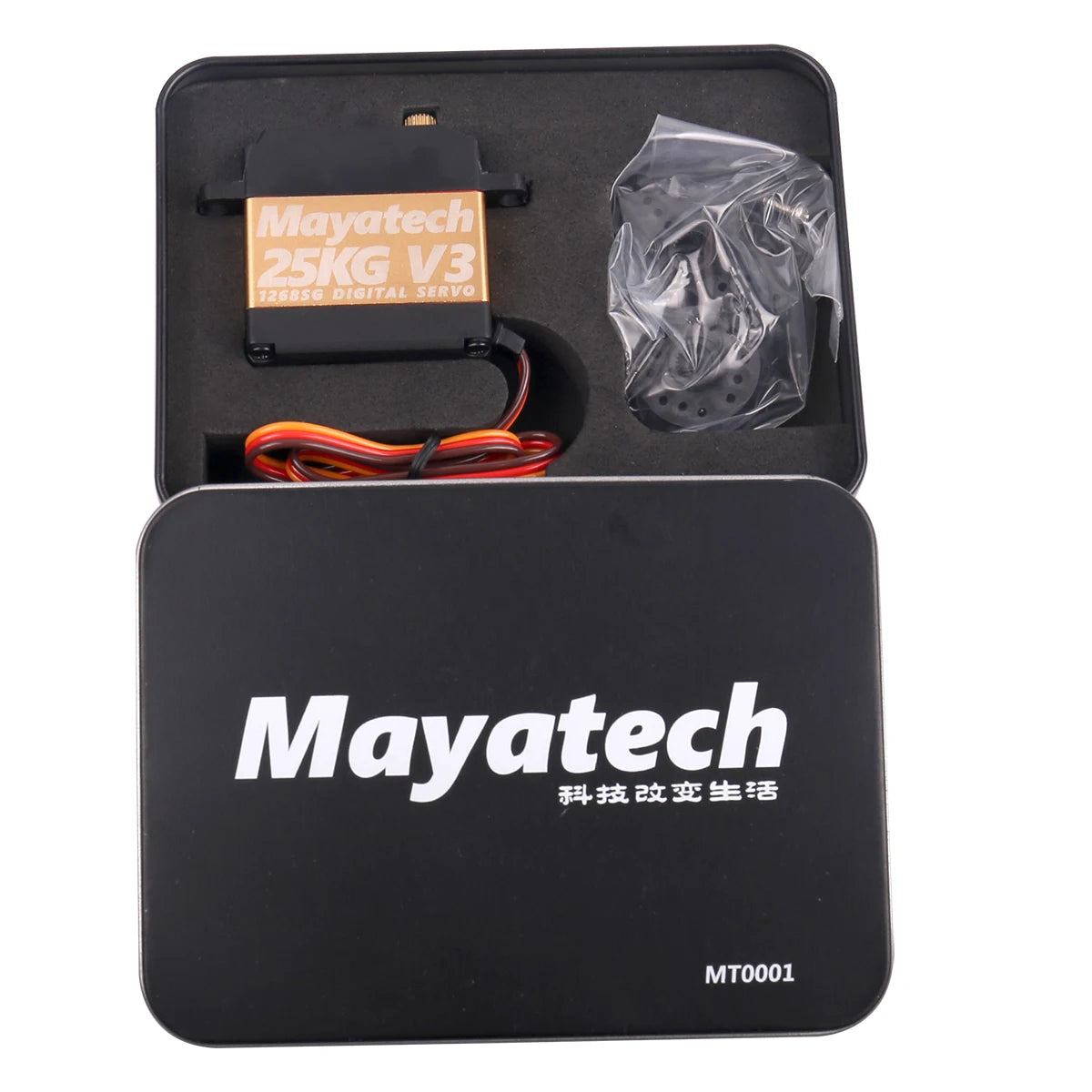 Mayatech 1258TG V3 20KG Servo, Waterproof high-torque digital steering gear for precision control and compatibility with 1268SG parabolic system.
