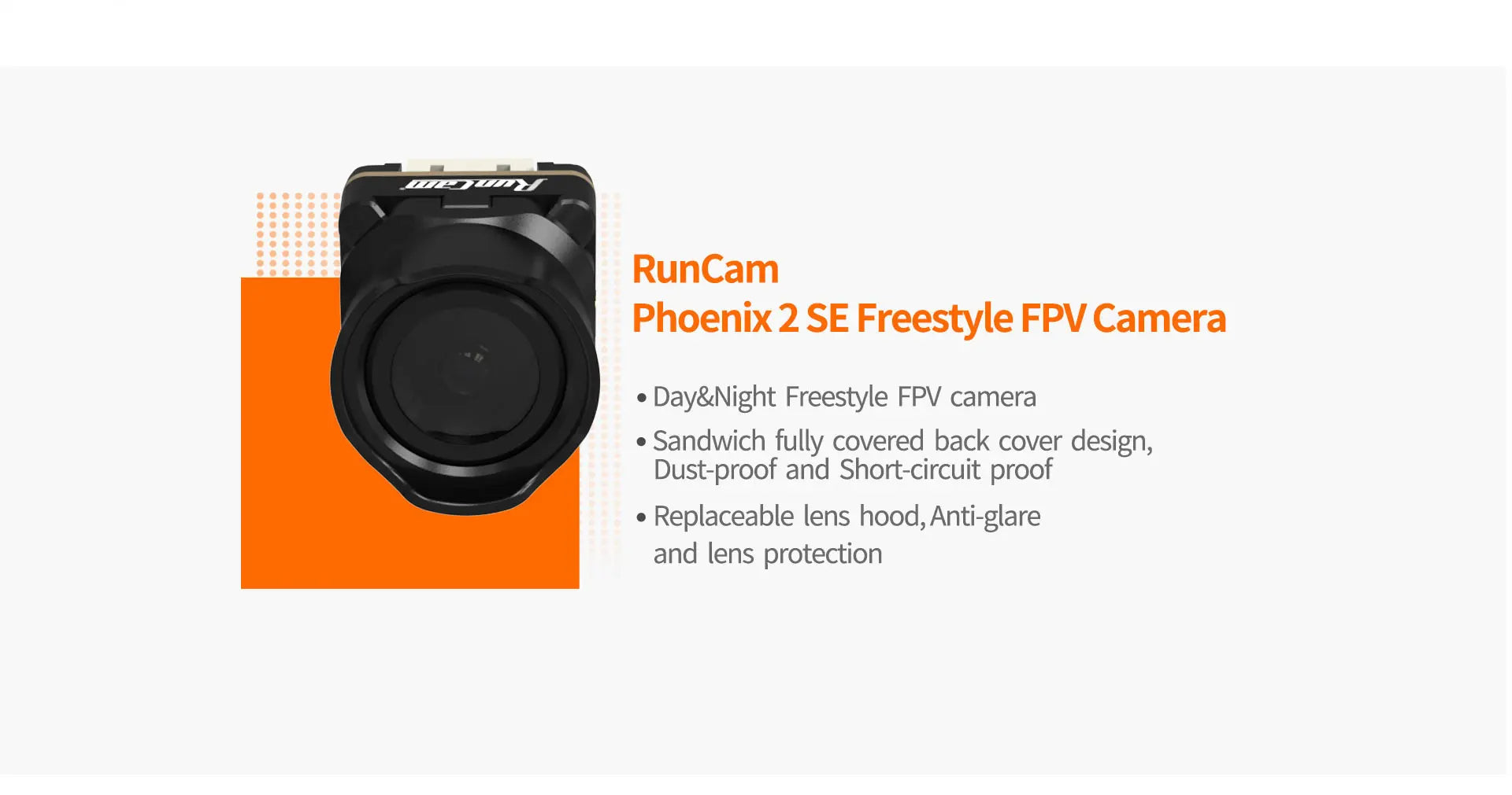 RunCam Phoenix 2 SE V2 (Special Edition ) Analog Camera - 1000TVL 1/2" CMOS Sensor FOV 160° FPV Camera 8 ZDUd RunCam Phoenix 2 SE Freestyle FPV camera Sandwich fully covered back