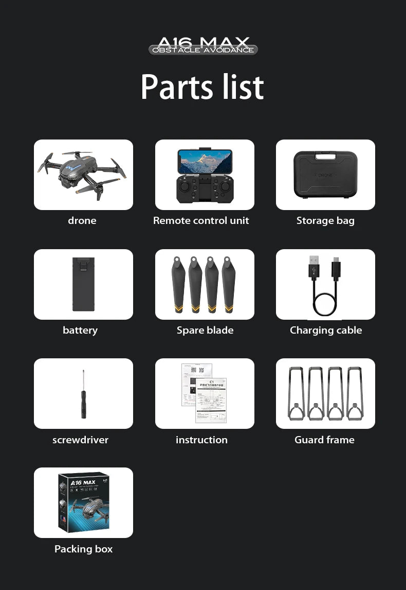 A16 MAX Drone - 4K Profesional GPS FPV Dual HD Camera Drones With Brushless Motor 5G WiFi RC Quadcopter Toys VS SG108 Pro KF102 28 A16 MAX Drone, 8316 acle nbbare parts list 1at drone