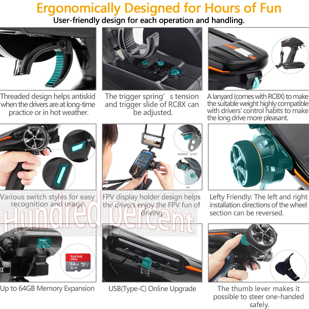 Radiolink RC8X 2.4G 8 Channels Radio Transmitter, Various switch styles for easy FPV display holder design helps Lefty Friendly: The