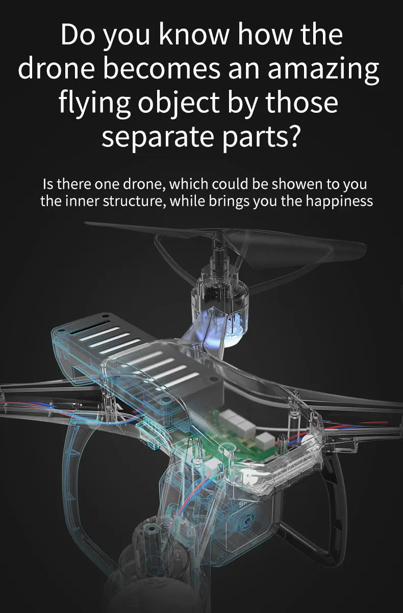 JJRC H108 DIY Assembly RC Drone - 360 Degree Flip Kids Photography Remote Control Aircraft with 4K Dual Camera Quadcopter Toy 18 JJRC H108 DIY Assembly RC Drone, do you know how the drone becomes an amazing flying object by those separate