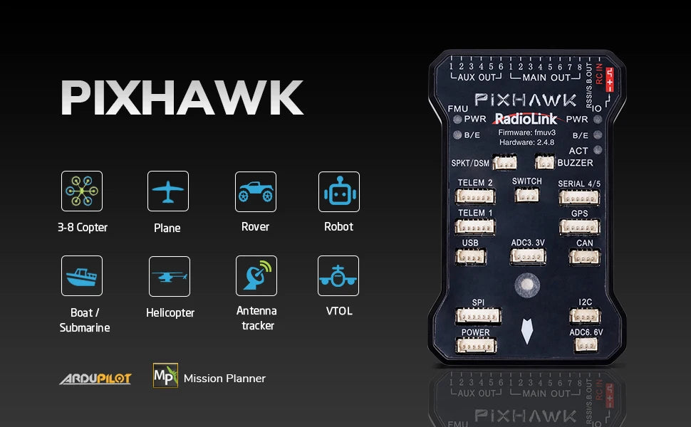 Pixhawk PIX 2.4.8 APM 32 Bit Flight Controller - FC with GPS