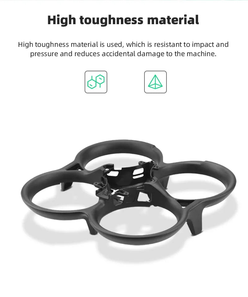 Propeller Guard for DJI AVATA, high toughness material is used, which is resistant to impact and pressure . reduces accidental