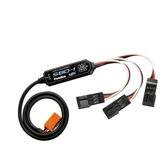 Futaba SBD-1 S.Bus Decoder module with wiring harness and three PWM servo output connectors