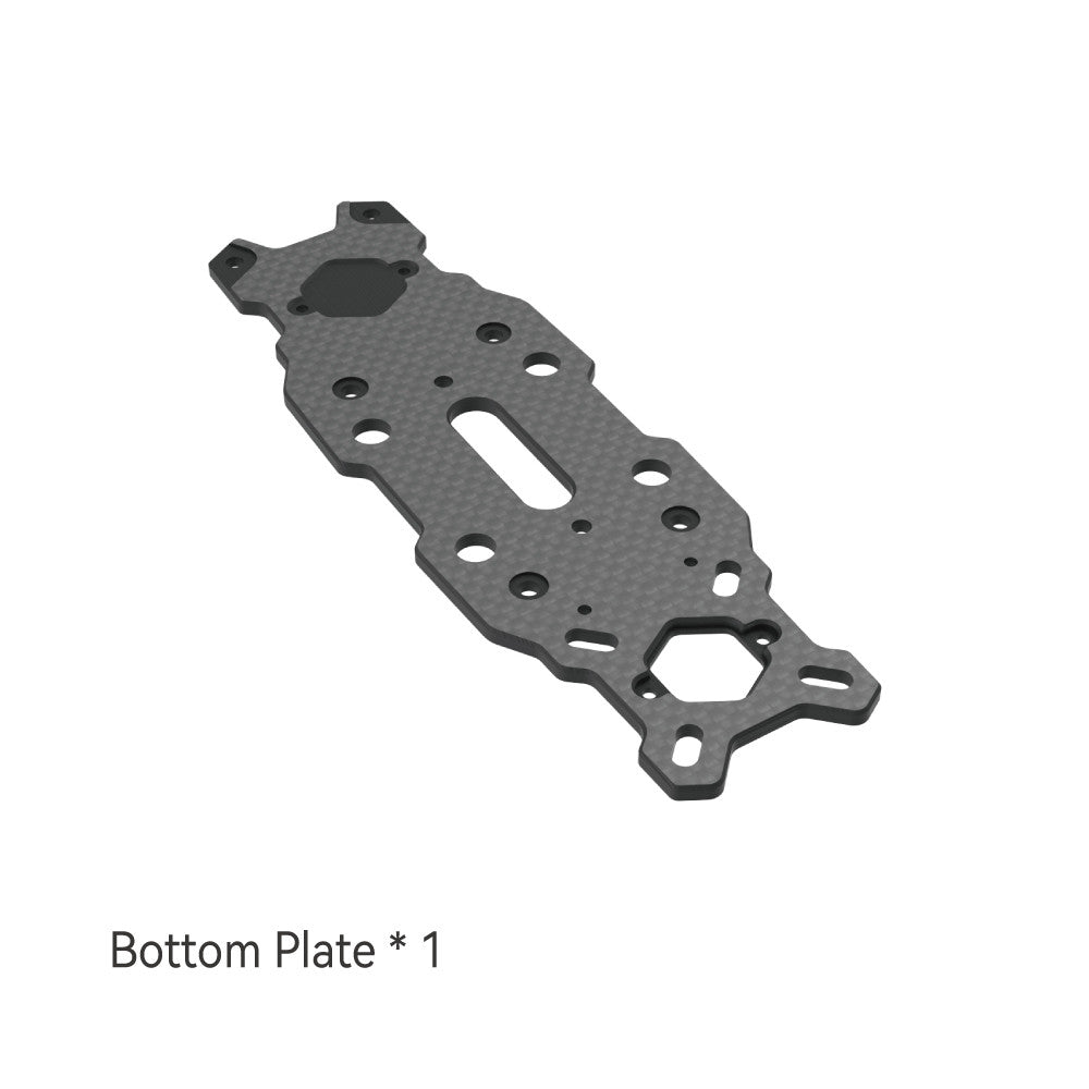 Accessories for SpeedyBee Mario 5, SpeedyBee Mario 5 bottom plate accessory with carbon fiber-style finish and multiple mounting holes and slots