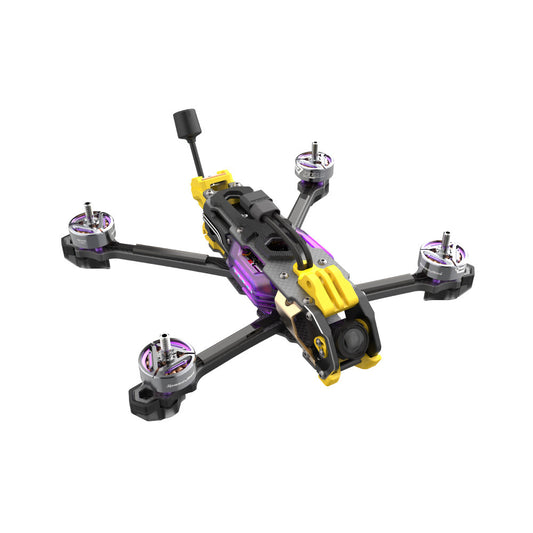 SpeedyBee Mario 5 DC/XH Drone Upgrade Kit, SpeedyBee Mario 5 FPV quadcopter frame with four motors, front camera mount, and rear antenna