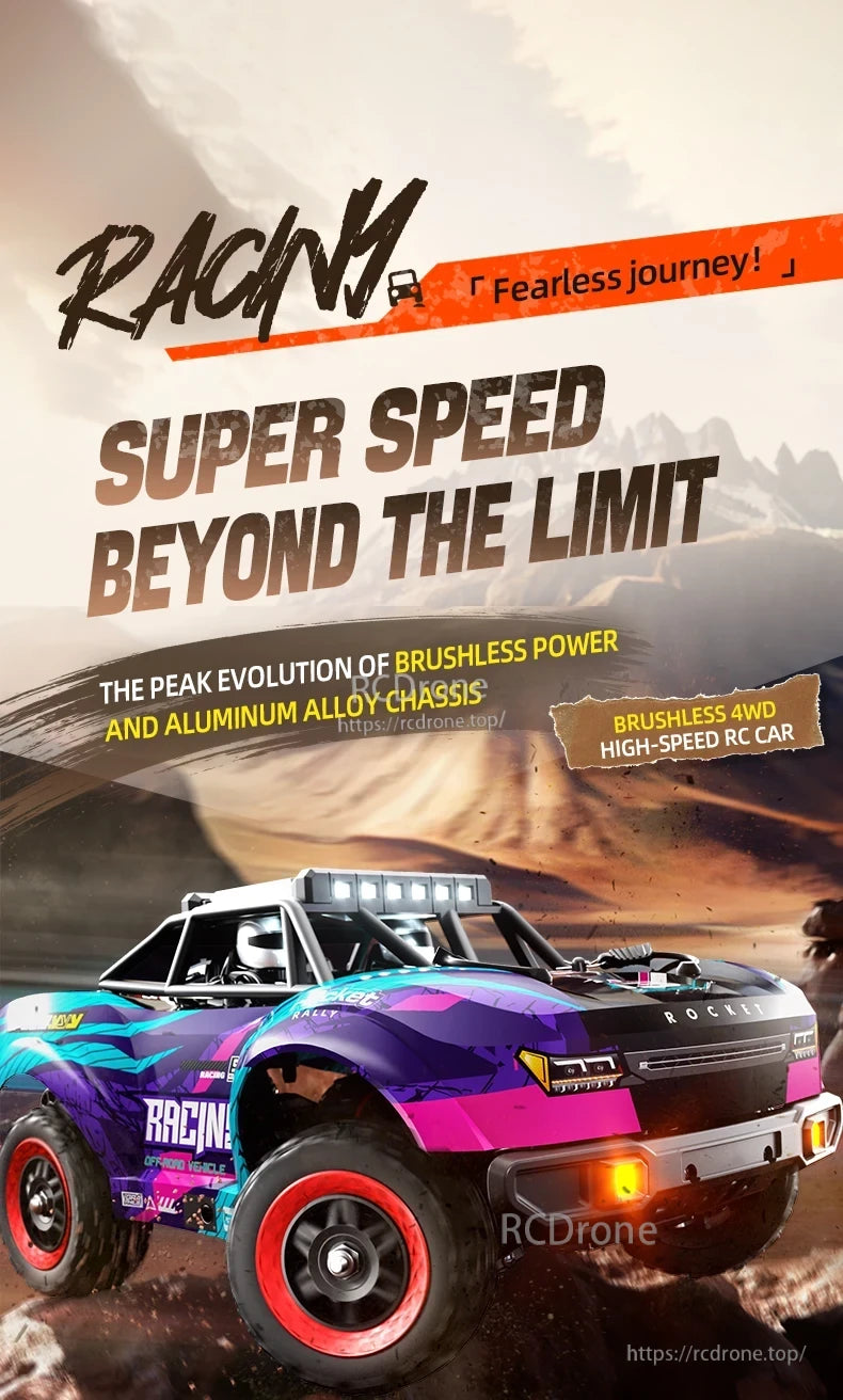 SCY 18103 PRO 1/18 RC Car, High-speed brushless 4WD RC car with aluminum alloy chassis for fearless, ultra-fast racing adventures.