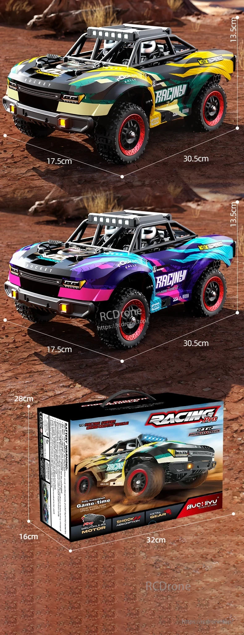 SCY 18103 PRO 1/18 RC car features a rugged off-road design, brushless motor, metal gears, and full assembly for immediate high-speed, durable remote-controlled action.