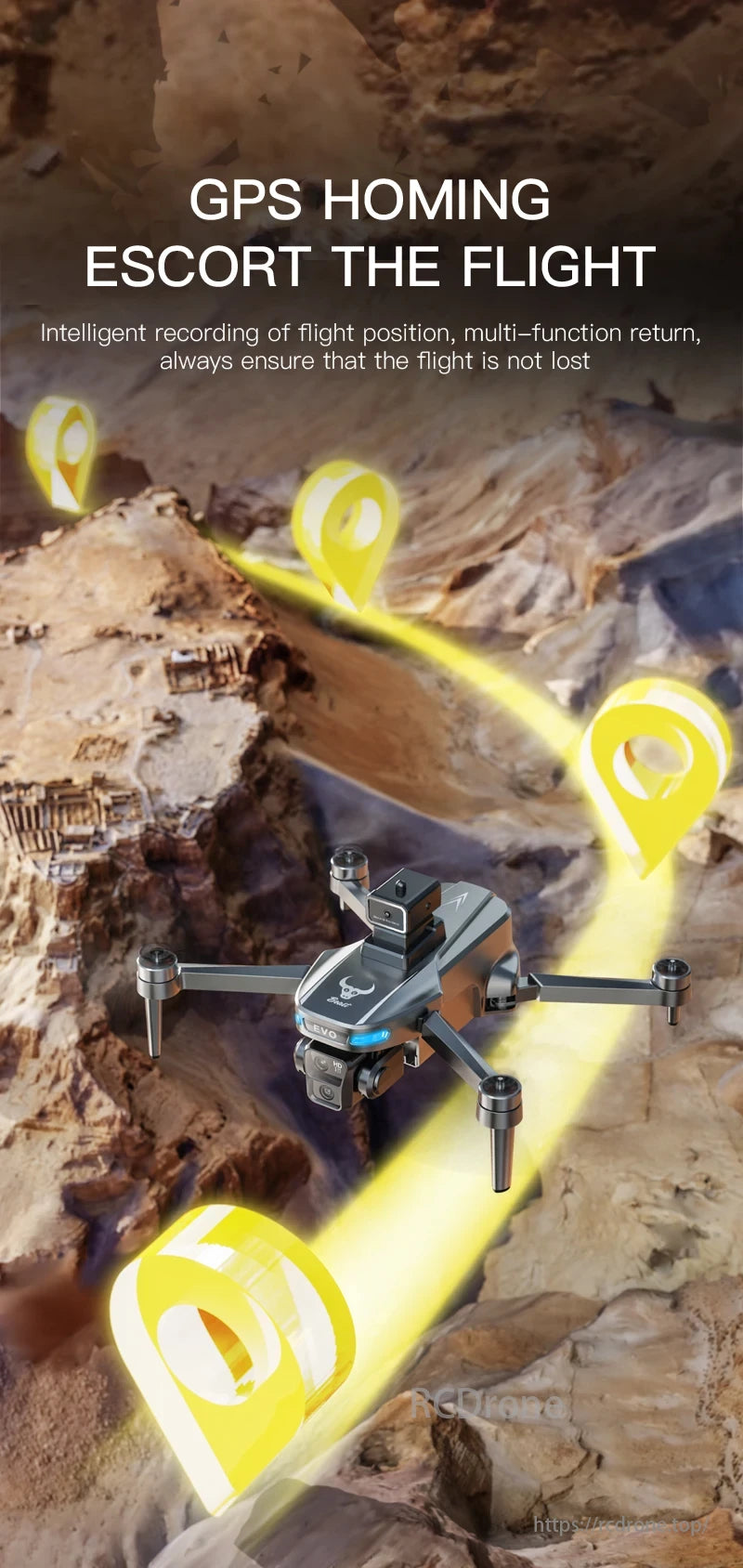 SG901 MAX GPS Drone, GPS homing ensures flight safety with intelligent position tracking and return.