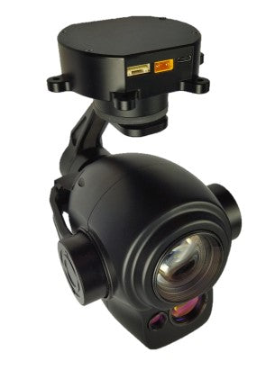 TOPOTEK SIP30L30A Dual Light Drone Gimbal - 30x Optical Zoom + 3000m Laser Range Finder 3-axis stabilized IP output gimbal