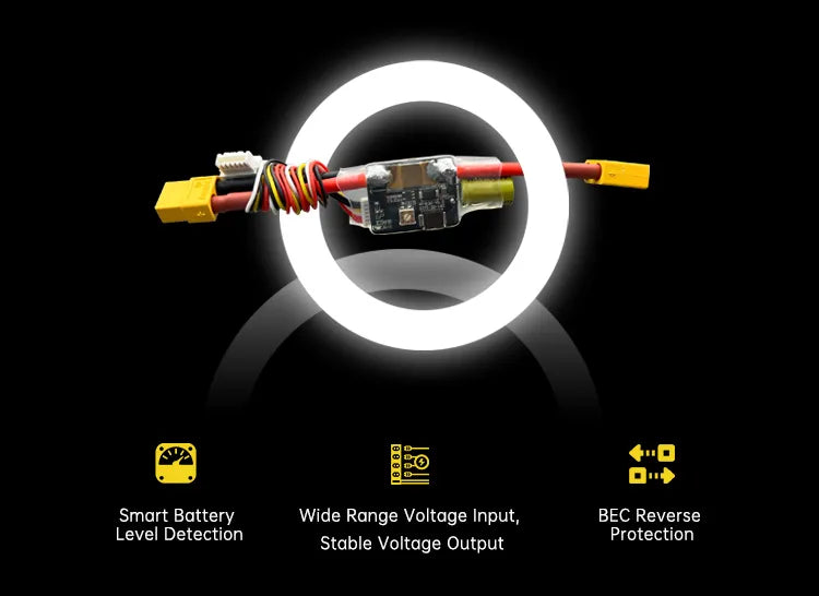 The SIYI 2S to 14S Power Module provides a wide voltage input and BEC reverse level detection for stable output and protection.