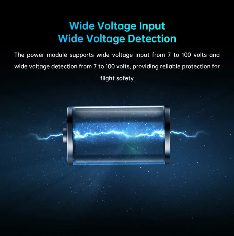 SIYI Hall Sensor Power Module, The SIYI Hall-Sensor Power Module has a wide voltage input range of 7-100V, ensuring safe and reliable operation.