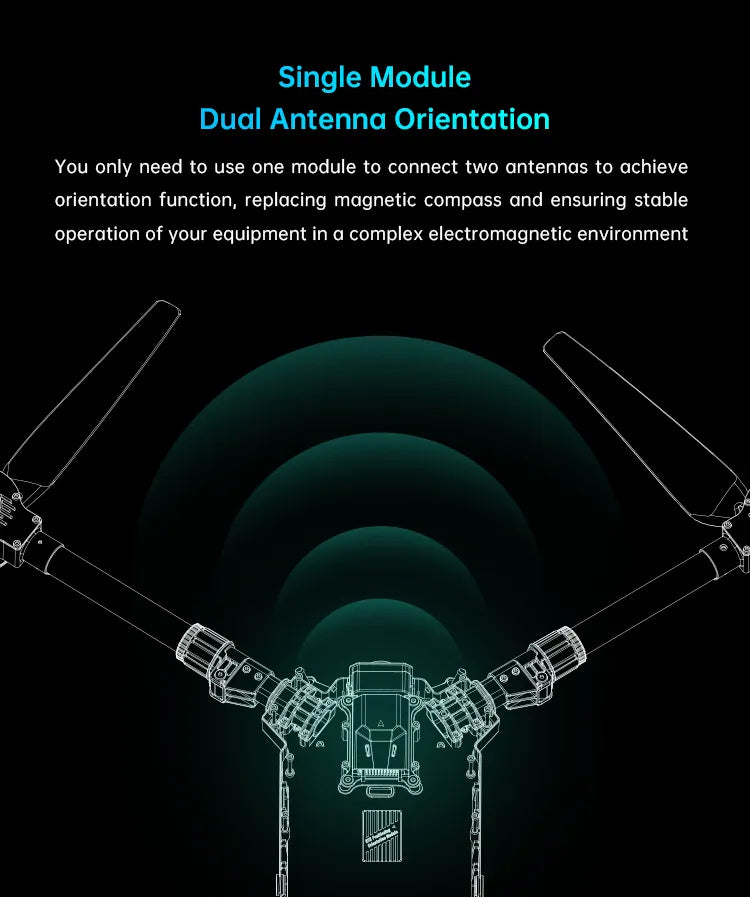 Siyi RTK GPS Module, Single Module Dual Antenna Orientation enables accurate positioning and orientation in complex environments.