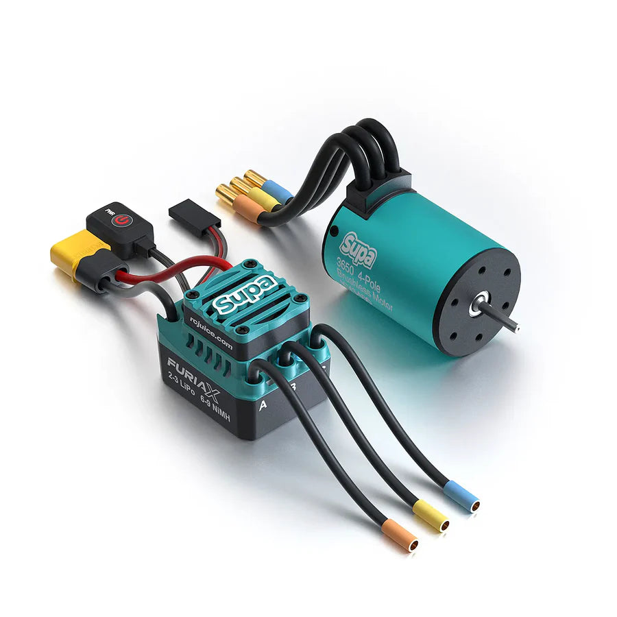SKYRC FuriaX Supa combo brushless ESC and 3650 4-pole 5400KV motor with wired connectors