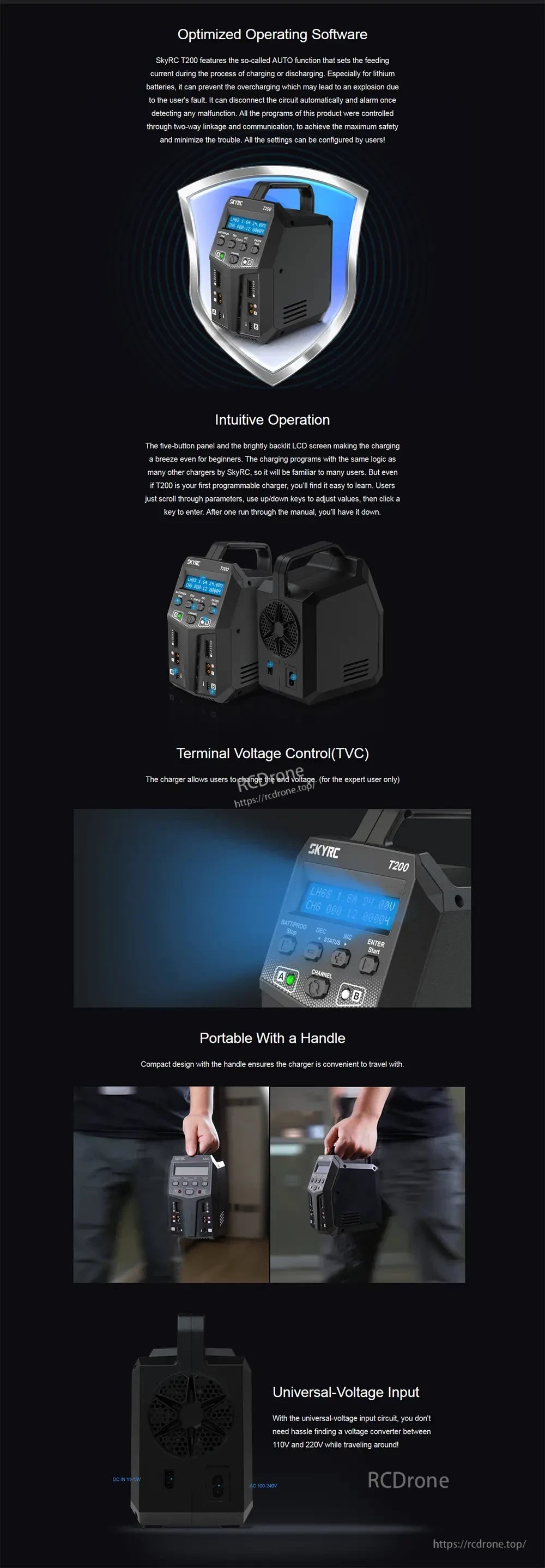 SKYRC T200 2X100W 12A AC/DC DUAL Battery Balance Charger for 1-6S Lipo/LiHV/LiFe/LiIon Battery