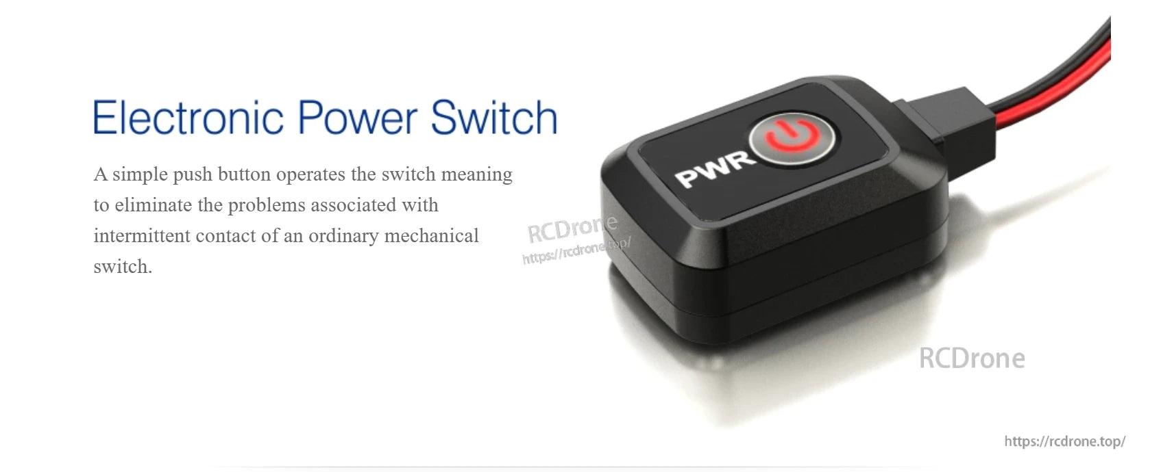 Electronic push-button power switch for the SKYRC Toro TS50 50A brushless sensored ESC