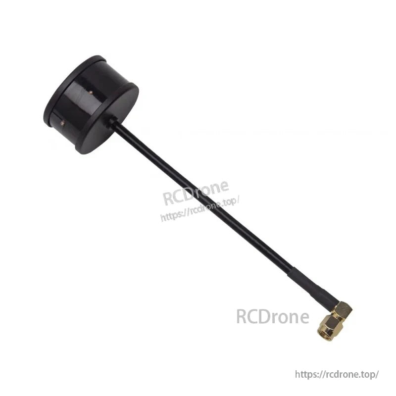 Angled view of the SKYZONE 1.2G omni antenna showing the compact antenna head and coax cable connector