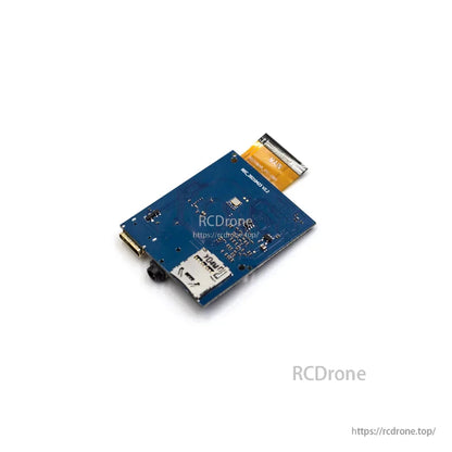 Rear of SKYZONE CobraX V2 DVR upgrade board with microSD card slot and ribbon cable connector