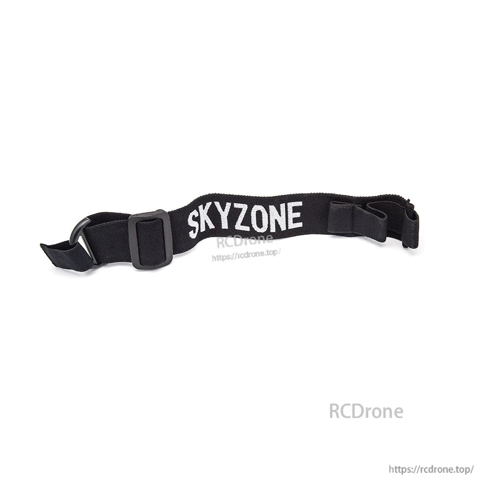 SKYZONE FPV Goggle Wide Strap full length view showing buckle, slider adjuster, and stitched logo
