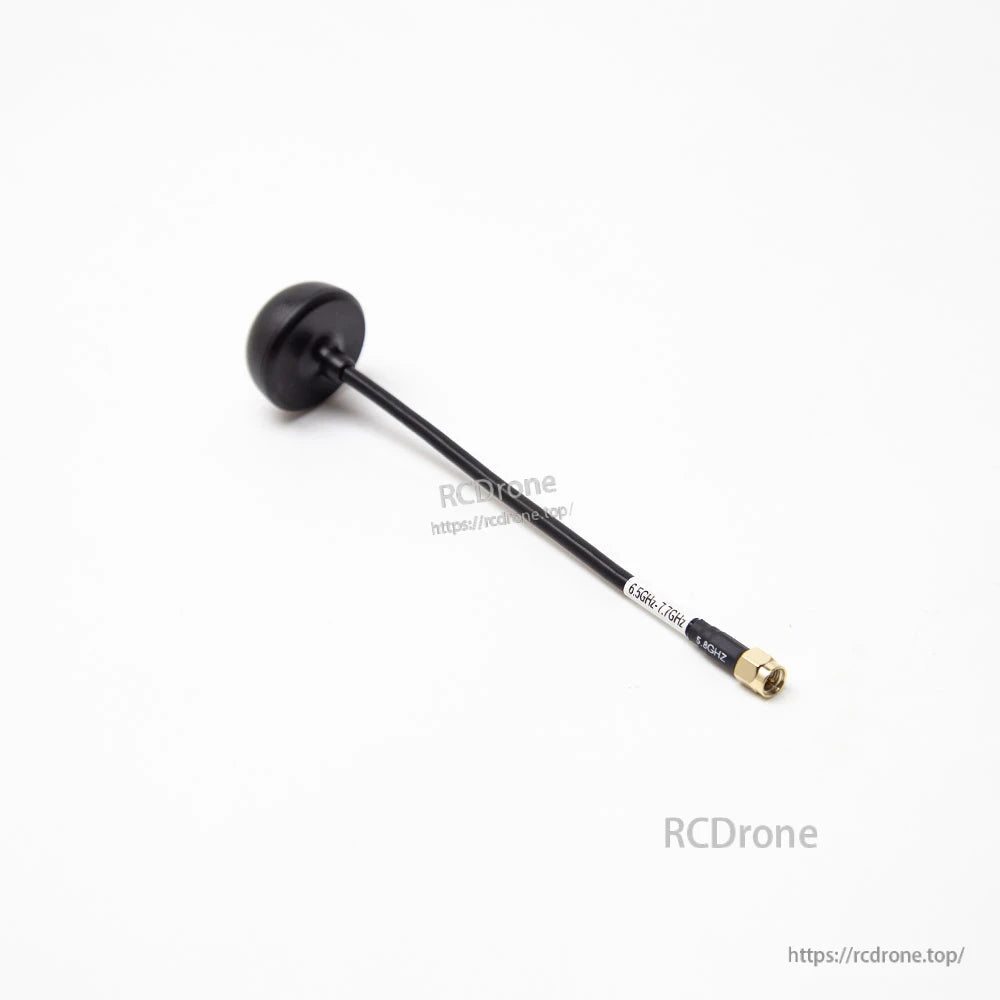 SKYZONE FPV Mushroom Receiver Antenna, black dome on long coax with SMA connector and frequency band label
