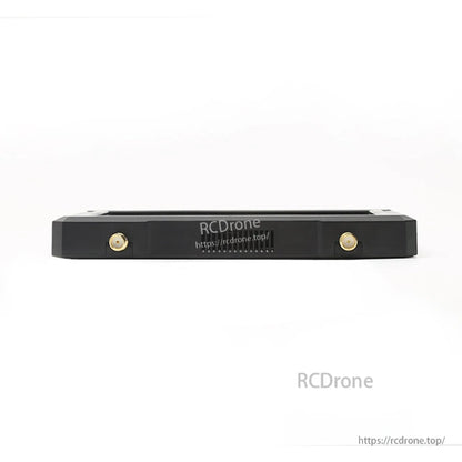 Top edge view with two antenna SMA connectors and center ventilation grille on the FPV monitor