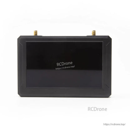 Front view of 5-inch monitor with screen off and dual antenna connectors on top