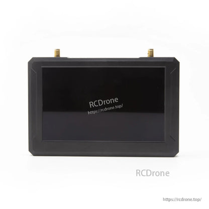 Front view of monitor screen with rugged bezel and two top antenna connectors