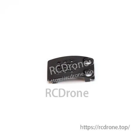 Black vented protective cover for SKY04X goggle bay, side view with two round cutouts