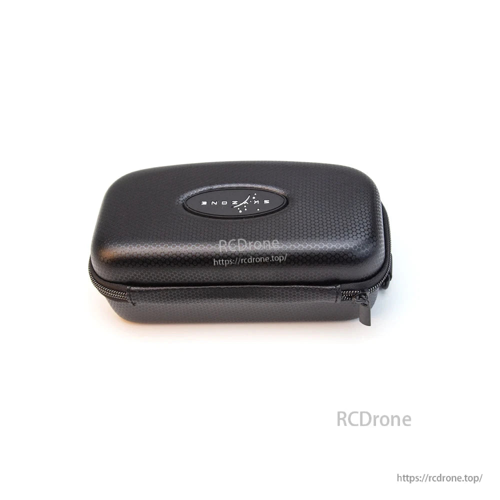 Front view of Skyzone hard case showing zipper pull and rounded protective shell