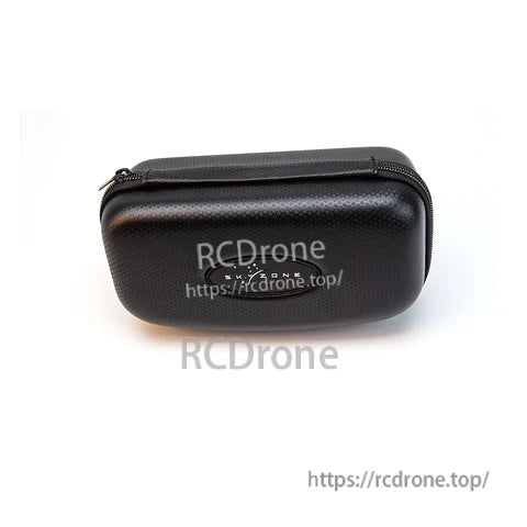 Black textured SKYZONE goggle case with full-length zipper closure and pull tab for easy opening