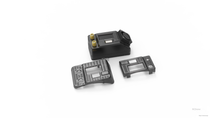 Receiver module with two adapter faceplates shown side by side for different goggle bay fitments