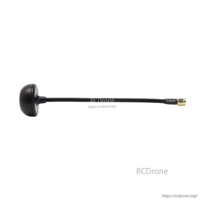 Black 5.8GHz mushroom antenna side profile showing full cable length and connector orientation
