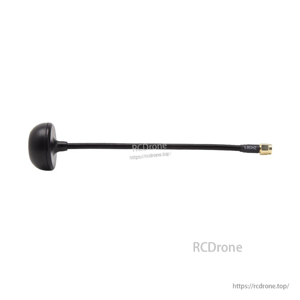 Side profile of black 5.8GHz antenna showing cable length and SMA connector end
