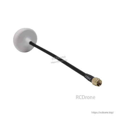 White 5.8GHz FPV antenna with round cap and SMA connector for video transmitter