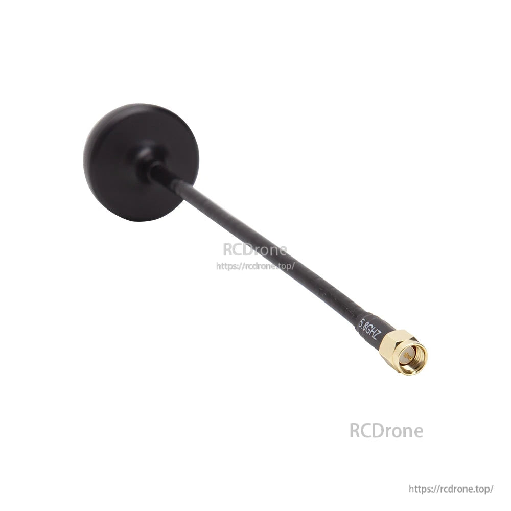 Black 5.8GHz FPV antenna with round cap and SMA connector for video transmitter