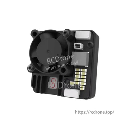Angled view of SKYZONE VT1225 CNC 1.2G VTX with fan cooling and onboard channel display