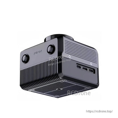 Underside angled view of Aurora LiDAR sensor showing base grille and side connector ports
