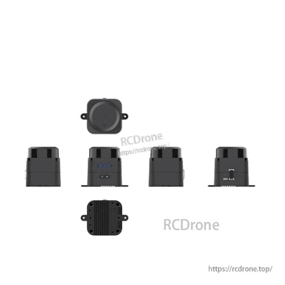 Mapper M2M3 LiDAR module multi-angle views with side ports and bottom mounting base shown