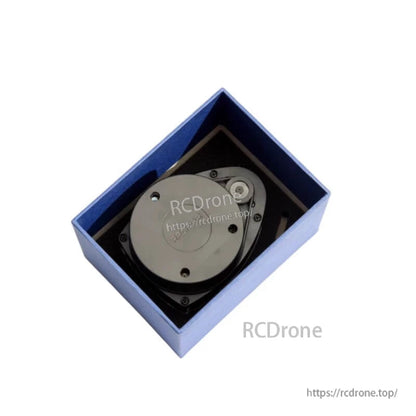 RPLIDAR A1 LiDAR module packaged in blue box, product shown inside protective insert
